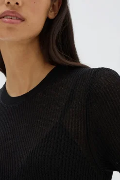 Discount Assembly Label Belle Knit Short Sleeve Tee - Black