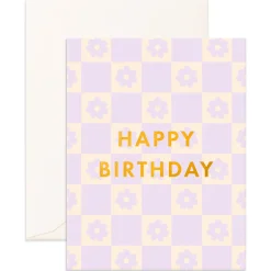 Discount Fox & Fallow Birthday Lilac Daisy Grid Greeting Card