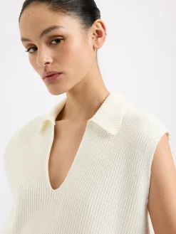 Sale Nude Lucy Enes Knit Vest - Salt