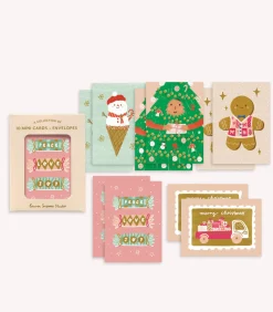Discount Lauren Sissons Studio Festive Mini Greeting Card Boxed Set - 10 Christmas Holiday