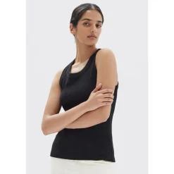 Discount Assembly Label Miana Organic Rib Tank - True Black