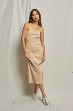 Outlet Perfect White Tee Nadine Blondie Strapless Dress - Sand Dune