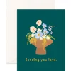 Hot Fox & Fallow Sending You Love Vase Greeting Card