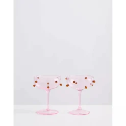 Online Maison Balzac 2 Champagne Coupes - Pink & Amber