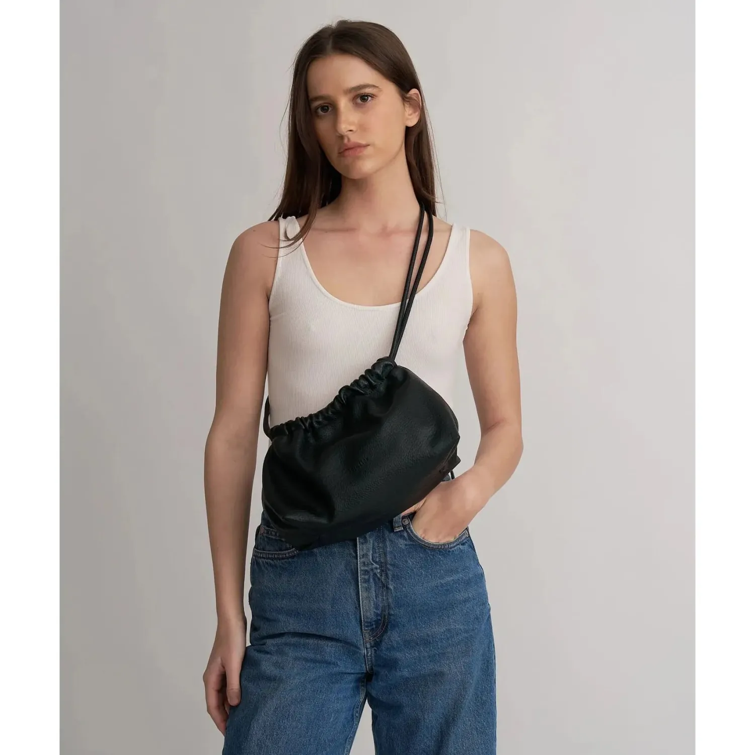 Clearance Brie Leon Alma Bag - Black Nappa