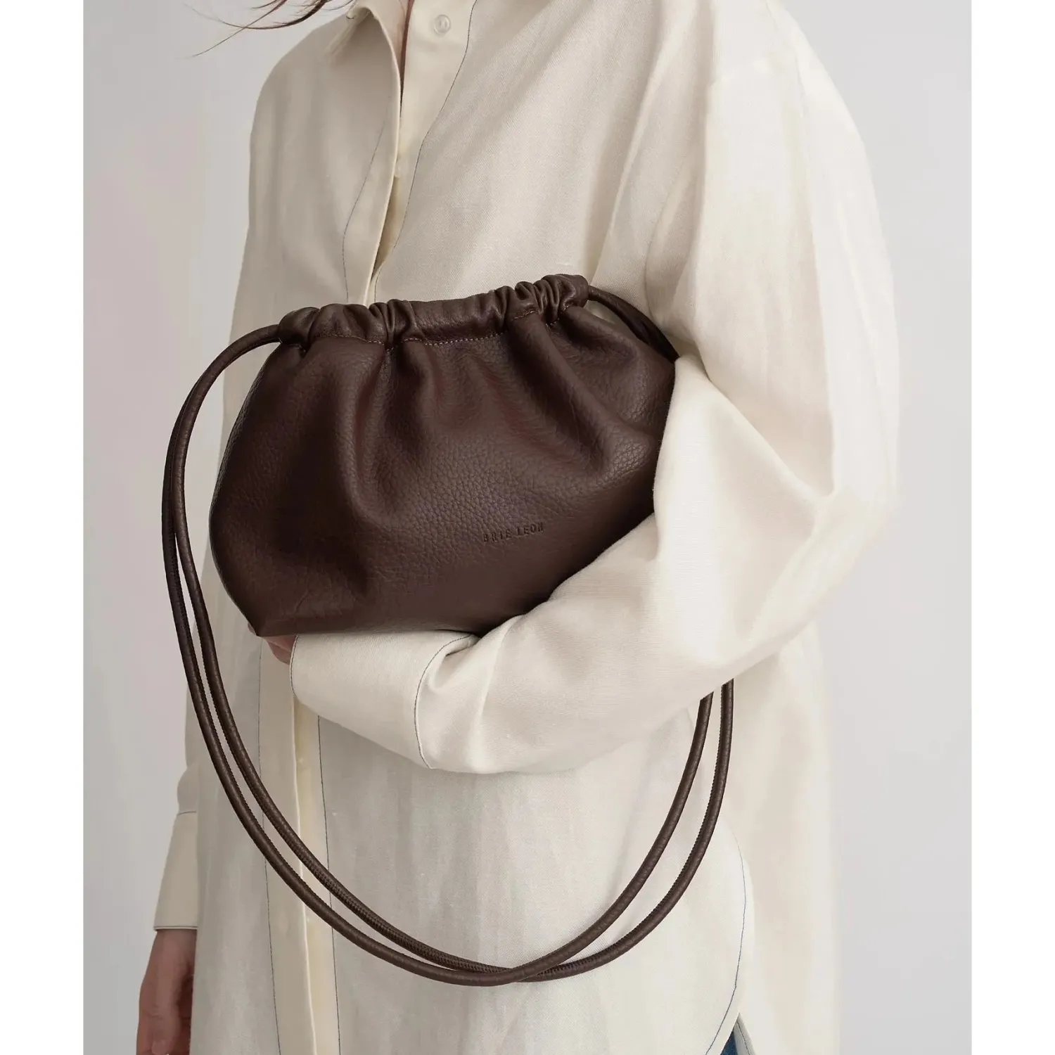 Clearance Brie Leon Alma Bag - Choc Nappa