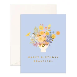 Hot Fox & Fallow Birthday Beautiful Bouquet Greeting Card