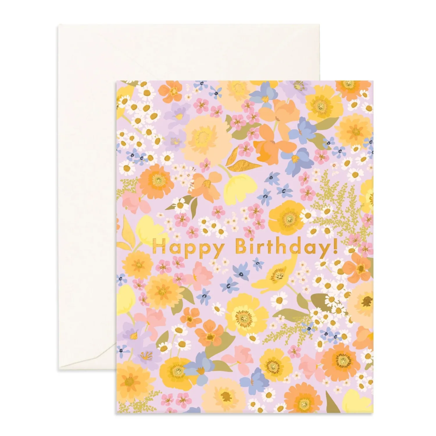 Outlet Fox & Fallow Birthday Floralscape Greeting Card