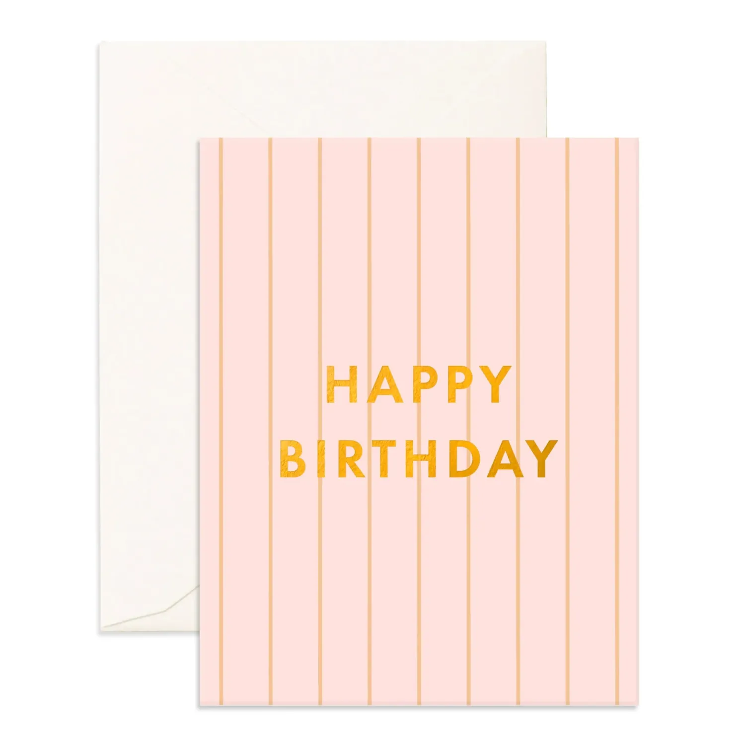 Outlet Fox & Fallow Birthday Peony Pinstripe Greeting Card