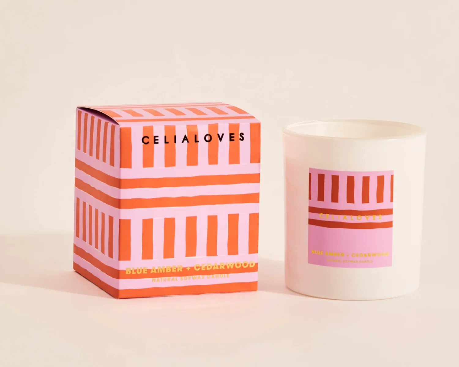 Sale Celia Loves Blue Amber + Cedarwood Candle