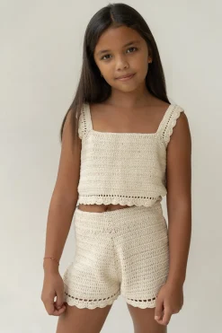 Clearance Illoura The Label Crochet Shorts - Ecru