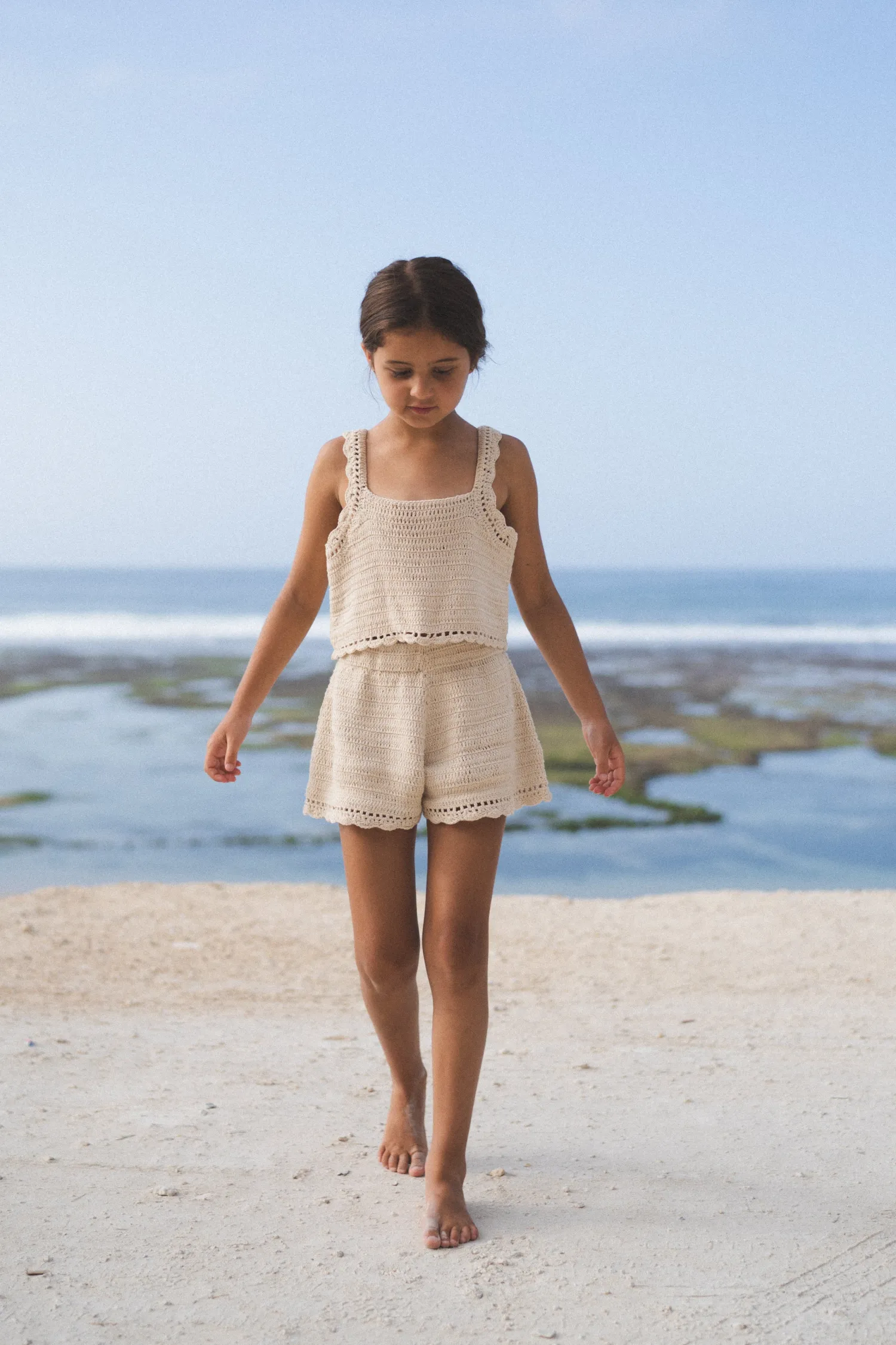 Clearance Illoura The Label Crochet Shorts - Ecru