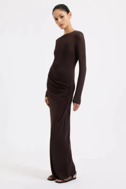 Sale Nude Lucy Evelyn Knit Maxi Dress - Espresso
