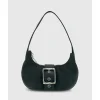 Discount Brie Leon Everyday Mini Baguette Bag - Indigo Black Suede