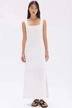 Discount Assembly Label Georgina Linen Maxi Dress - White
