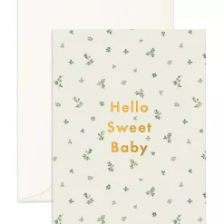 Discount Fox & Fallow Hello Sweet Baby Broderie Greeting Card