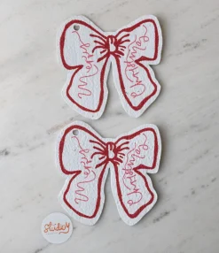 Best Studio Y Creative Large Christmas Bow Gift Tag - Red