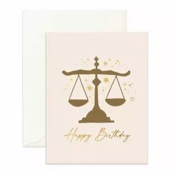 Hot Fox & Fallow Libra Birthday Greeting Card