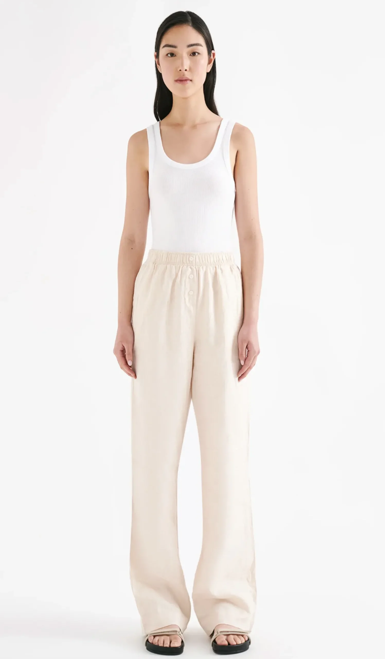 Clearance Nude Lucy Lounge Linen Pant - Pannacotta