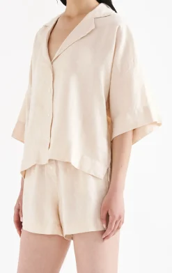 Clearance Nude Lucy Lounge Linen Shirt - Pannacotta