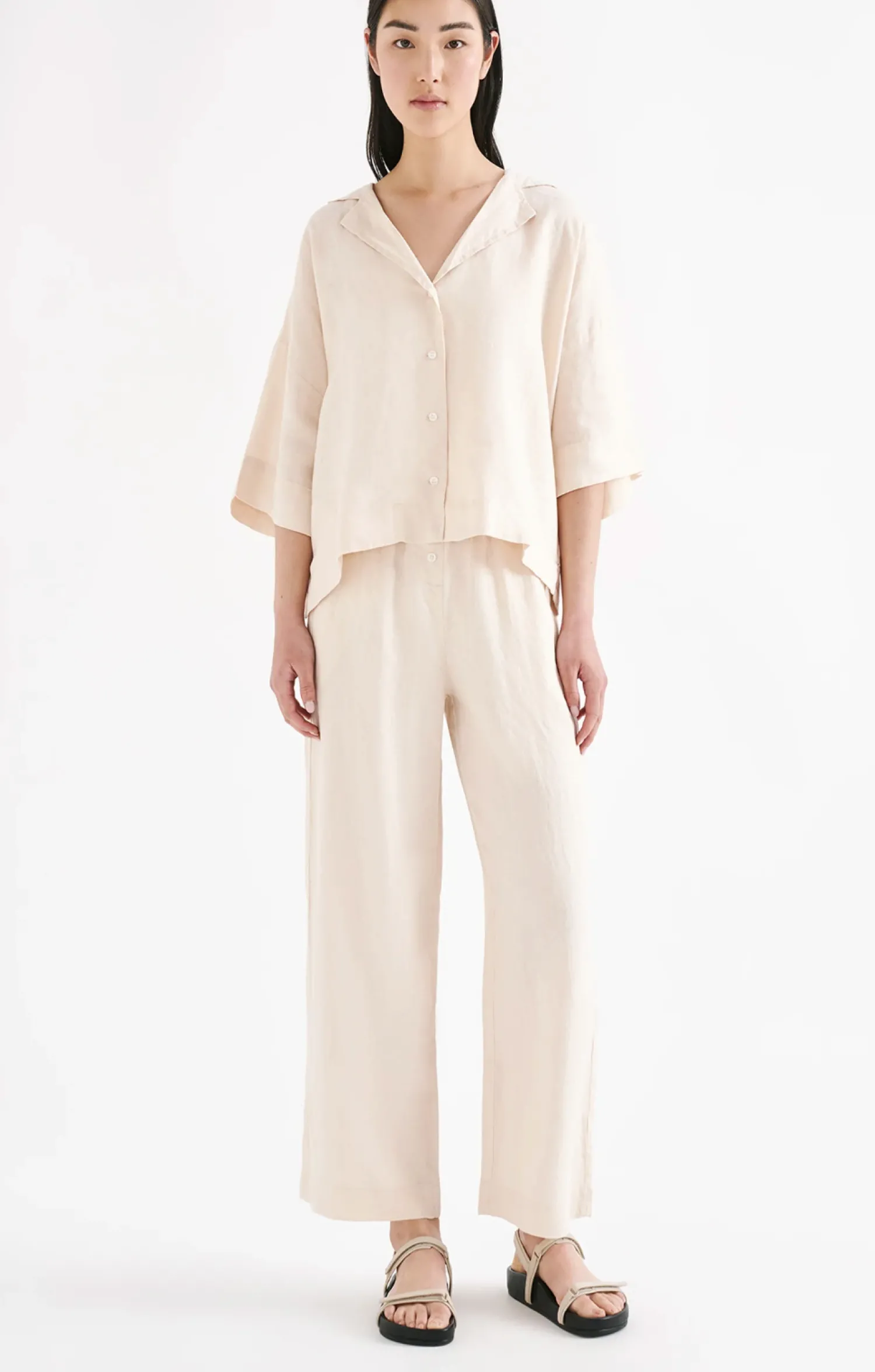 Clearance Nude Lucy Lounge Linen Shirt - Pannacotta