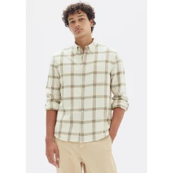 Sale Assembly Label Manny Check Sleeve Shirt - Cream / Tan Check