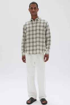 Clearance Assembly Label Mens Mercer Linen Check Shirt