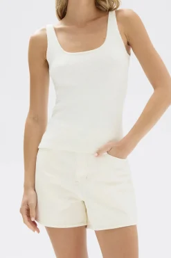 New Assembly Label Odette Boucle Knit Tank White