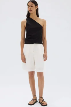 Hot Assembly Label Orchid Jersey One Shoulder Top - Black