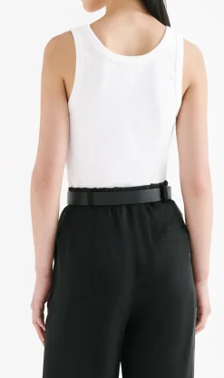 Hot Nude Lucy Organic Emblem Singlet - White