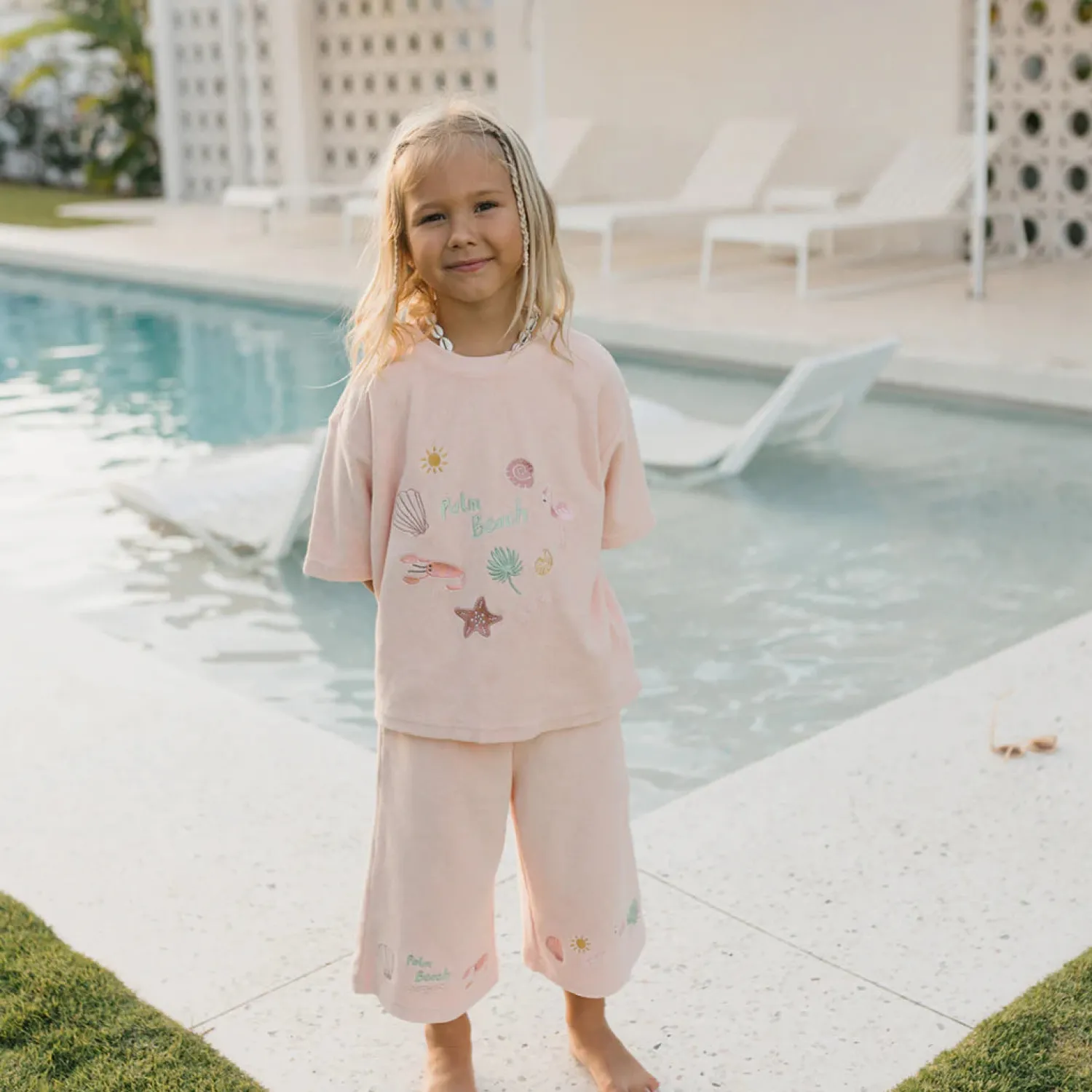 Best Golden Children Palm Beach Wide Leg Pant - Flamingo Pink