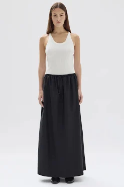 Online Assembly Label Philipa Poplin Midi Skirt - Black