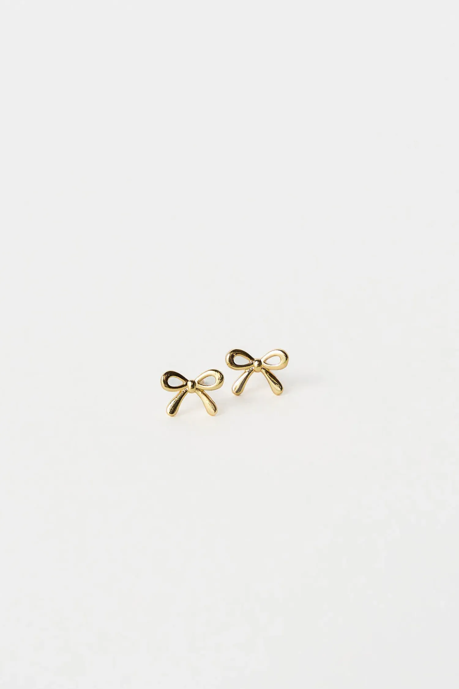 Online Love From Lilou Ribbon Stud Earrings - Gold