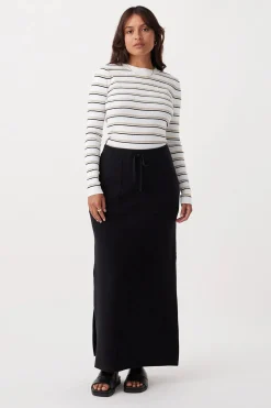 Outlet Arcaa Movement Romi Stripe Long Sleeve Top - Cream & Taupe
