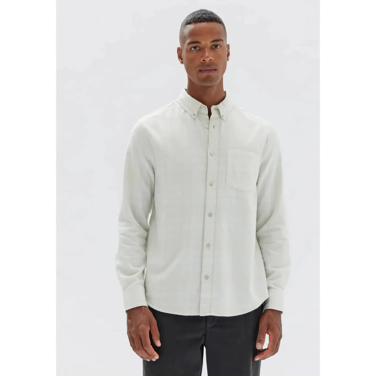 Outlet Assembly Label Mens Tanner Brushed Check Shirt - Limestone Check