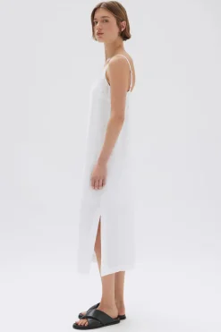 Best Assembly Label Vallory Linen Slip Dress - White