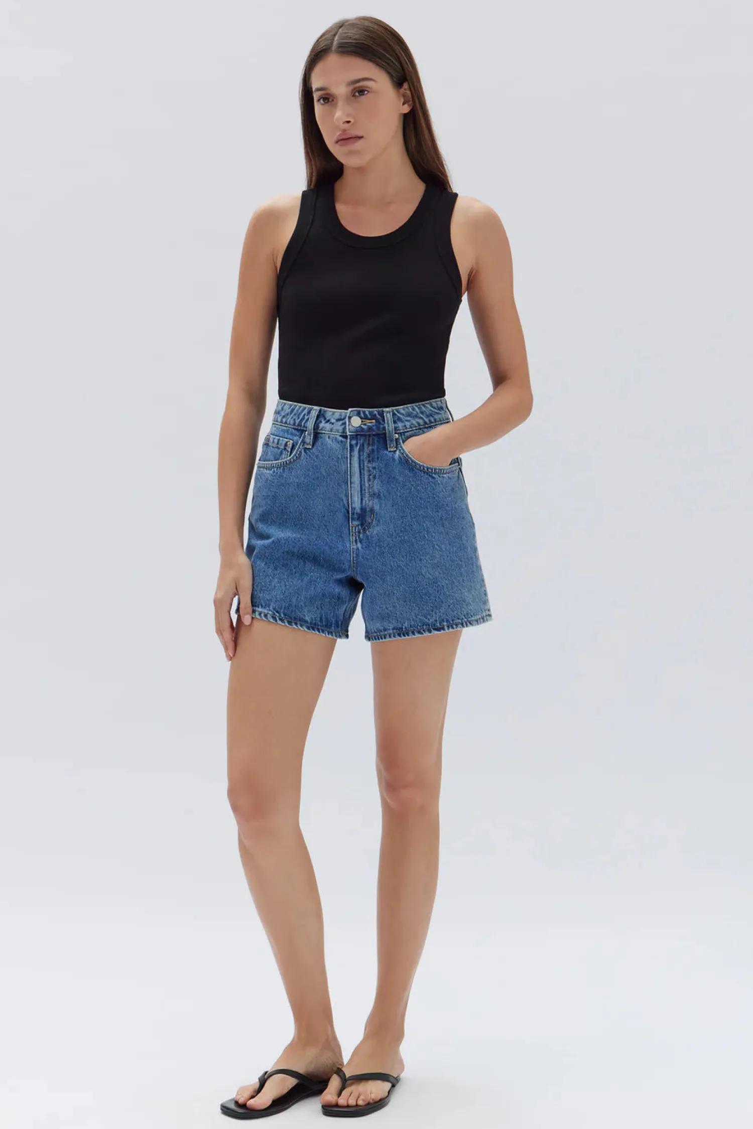 Discount Assembly Label Vintage Denim Short - Dark Stone