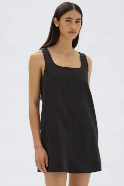 Clearance Assembly Label Zoey Twill Mini Dress - Black