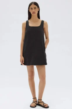 Clearance Assembly Label Zoey Twill Mini Dress - Black